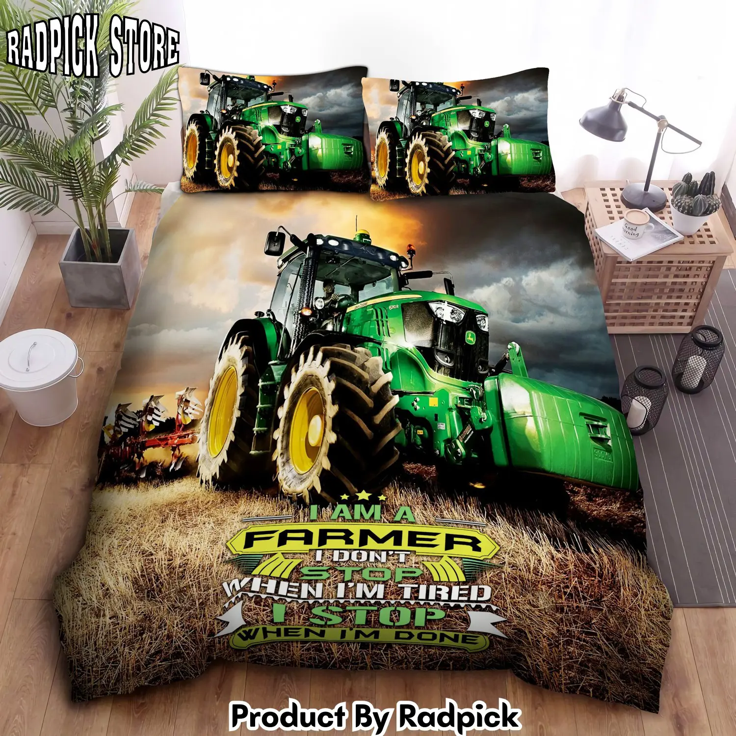 Radpick tractor farmer farm duvet cover bedroom sets comfortable bedding sets rp327646